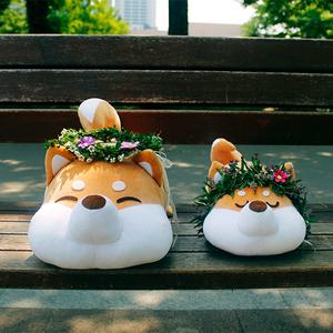 쭉쭉 늘어나는 모찌 시바견 강아지 고양이 쿠션 선물 인형 시바 L (50cm)