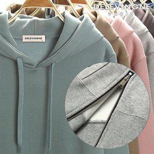 [델레바인] 소피 사이드지퍼 기모후드티 M~4XL 빅사이즈 티셔츠 남여공용 커플티 무지티