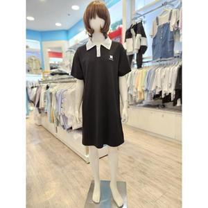 에꼴리에 세이브존03 여름 여자 배색 오픈 카라 쿨 분또 원피스 23B1856-BK