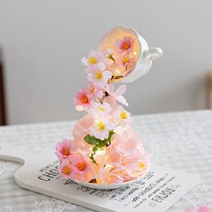 핑크 벚꽃 커피잔 set 24cm 인테리어 봄 조화 장식 소품