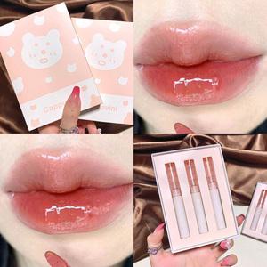 3pcs 세트 조합 미러 립글레이즈 워터 라이트 보습 립글로스 여성용 메이크업 화장품 H120