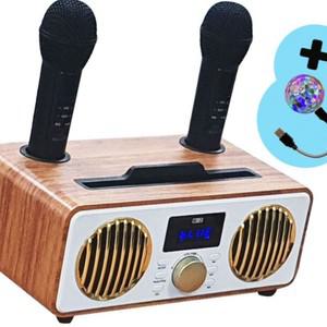 블루투스 듀얼 무선 마이크 스피커 휴대용 노래방 강의용 20W