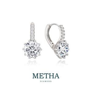 메타다이아몬드 실버925 2캐럿 모이사나이트 원터치 귀걸이 1종(총 4.0ct)