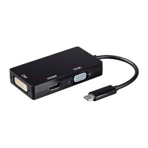 모노프라이스 USB 타입-C에서 4K HDMI, 싱글 링크 DVI, VGA 패시브 어댑터, 케이블 길이 6인치, 블랙 - 코리안 시리즈