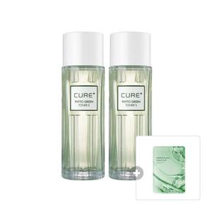 김정문알로에 큐어 피토 그린 토너S 130ml, 2개 + 증정 (리알로에 피토 그린 앰플 마스크 30ml, 1매 )