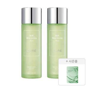 김정문알로에 큐어 모이스트 카밍 토너 130ml, 2개 +증정 (리알로에 피토 그린 앰플 마스크 30ml, 1매 )