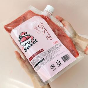 쏘스윗 새콤달콤 별난 수제 딸기청 1kg 홈카페 딸기라떼 과일청