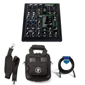 USB + 소프트웨어 번들이 포함된 맥키 ProFXv3 6채널 프로페셔널 이펙트 믹서 - ProFX6v3 믹서용 맥키 캐리백 번들, 20인치 헤비 듀티 7mm 고무 XLR 마이크 케이블