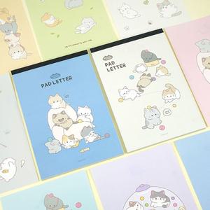 핑크풋 귀여운 냥냥 패드 편지지 편선지 대용량 미니 뜯어쓰는편지지 사과 메세지 카드