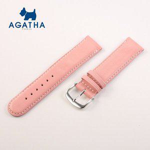[기타]AGATHA 아가타 18mm 송아지 가죽 시계밴드 PINK-SILVER 시계줄