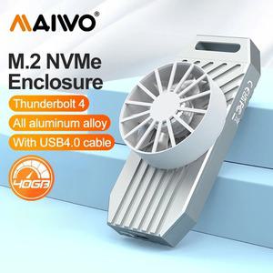 MAIWO USB4 NVMe M.2 SSD 인클로저 알루미늄 M2 외장 케이스 썬더볼트 4 타입 C NVME 호환 가능 40Gbps
