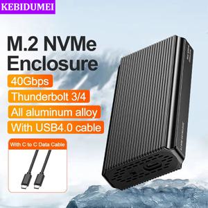 40Gbps NVMe M.2 SSD 인클로저 USB4 알루미늄 M2 외부 케이스 8TB 썬더볼트 4/3 Type-C NVME 호환 가능