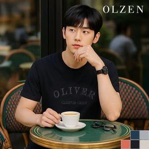 [올젠] 남녀공용 올리버 캠퍼스 그래픽 반팔 티셔츠 (ZMD2TR1901_A)