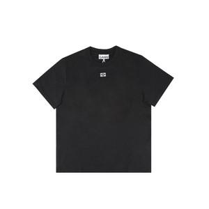 25SS 가니 T3953 252 여성 릴렉스 베이직 라인스톤 티셔츠 팬텀