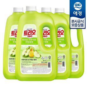 [애경] 트리오 사과식초 주방세제 3L x4개