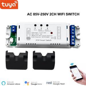Tuya 2 채널 스마트 Wifi 전기 선형 액추에이터 모터 컨트롤러, AC 스위치, RF433 원격, 펄스 릴레이