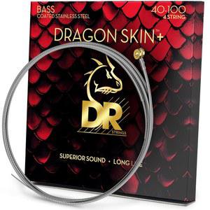DR 스트링스 드래곤 스킨+ - 코팅 스테인리스 스틸 베이스 스트링 DBS-40 편안한 느낌과 긴 수명을 갖춘 우수한 사운드: 라이트 40-100