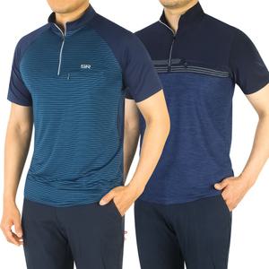 여름 남성 등산티셔츠 기능성 스판 등산복 작업복 반팔 냉감 아이스 집업 티셔츠