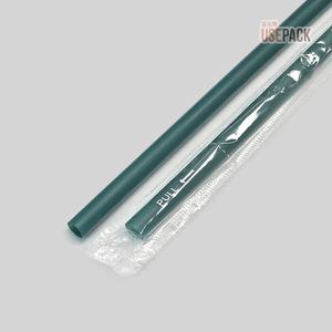 일회용 일자 빨대 개별포장 21cm 그린 500개 스트로우
