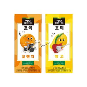 미닛메이드 조이 195ml 2종 오렌지/ 12팩+망고/ 12팩=총24팩