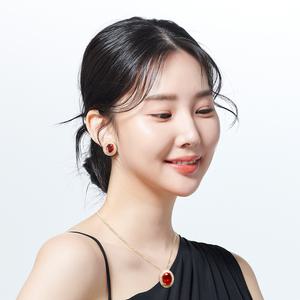 오엘라 루비 목걸이 귀걸이 주얼리세트