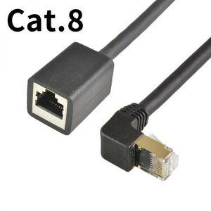ㄱ자랜선 인터넷 케이블 익스텐션 직각 엘보 8P CAT8 수-암 연장 라인 와이어 Rj45 어댑터