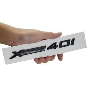 X1 X2 X3 X4 X5 X6 X7 트렁크 엠블럼 배지와 호환 - XDrive 30i 50i 28i 모델용 글로스 블랙 ABS 강력 접착 후면 스티커 간편한 3D 디자인 방수(X드라이브 40i 블랙) 설치