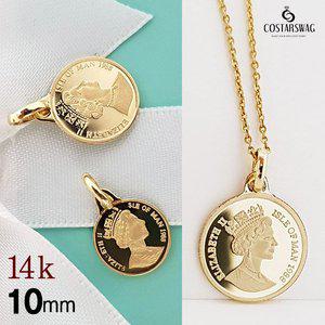 [코스타스웨그]14K  엘리자베스 코인 팬던트 메달 10mm