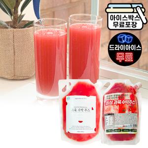 에이치에이유통 느루 과육수박주스 1kg (2종) 땡모반 고당도 냉동 과육 수박 주스디저트 빙수