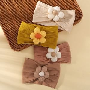 1Pc 소프트 나일론 Headscarf Astique 신생아 아기 소녀 꽃 머리띠 탄성 헤어 밴드 터번 유아 액세서리에