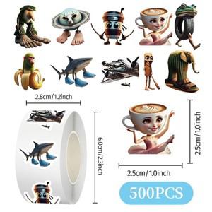 500PCS 이탈리아 Brainrot 크리 에이 티브 스티커 Telala 재미 있은 상어 Tung Sahur 패션 책 장식 선물