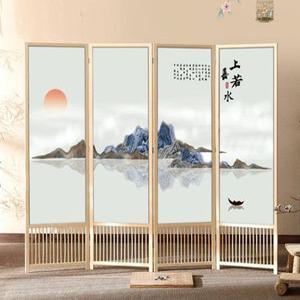제사용 병풍 칸막이 산수화 거실 파티션 4폭