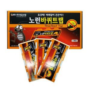 노런 트랩 해충 잡이 벌레약 실내 3매입 퇴치제 에프킬러 바퀴벌레약 해충퇴치 끈끈이 바퀴 개미약 용품