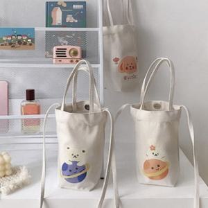 (천체곰) 패브릭 텀블러 캔버스 미니 에코백/가방/물병/파우치/백/주머니/물통/보틀/드링크/크로스