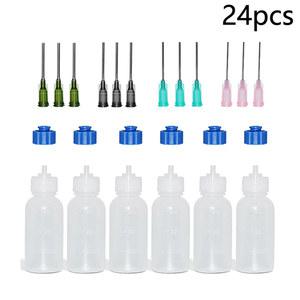 도예DIY 도자기 머드 페인팅 병 스퀴즈 멀티 니들 DIY 도구 조각 장식 24 개/세트 30ml