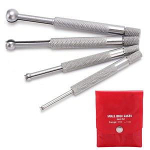 보어 게이지 스타터 키트 마이크로미터 풀볼 스몰 홀 세트 4PCS 스틸 텔레스코픽 게이지, 패킹 백, 슬릿 측정용 다이얼 3-13mm