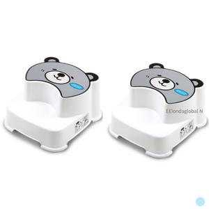 본베베 유아 아기 곰도리 2단 발 디딤대 그레이 X2개
