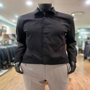 [바쏘옴므] WSY1-T T 40-ABK 24년 플리츠스타일 슬림 블랙 기본 스판 셔츠