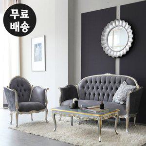 세릴 원목 엔틱 소파세트 4인용(쇼파테이블/1인/3인)