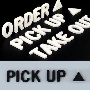 입체 영문글씨 오더 픽업 리턴 TAKE OUT 부착스카시