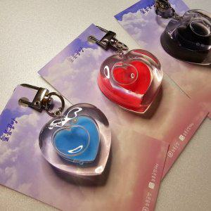레진 투명하트 쉐이커 키링