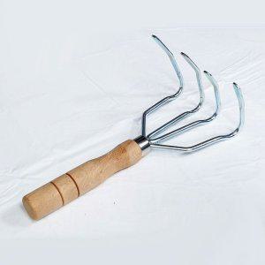 바지락긁개 긁기 갈퀴 4발 나무자루 긁게 갈키 레이크