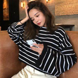 이너 니트티 면 모달 긴팔티셔츠 여자 루즈핏