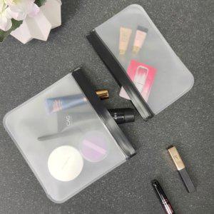 정리 2P 세면 세트 수납 소품 깔끔한 작은 불투명 지퍼백 파우치