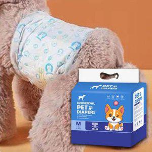 강아지 통기성 기저귀 수컷용 M 12매입 1P 소변 알림줄 매너벨트