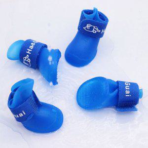 강아지 논슬립 실리콘 방수 신발 M 4개입 1P 레인부츠