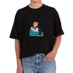 오버핏반팔티 사랑해 연인 애인 허드 러브 그림 모든사이즈