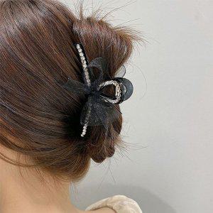 골프리본 리본 반 여성헤어핀 여자머리핀 묶음