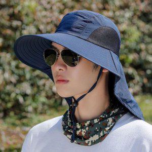 사하라 플랩캡 성인용 햇모자 정글모 뒷목 보호 캡 네이비블루