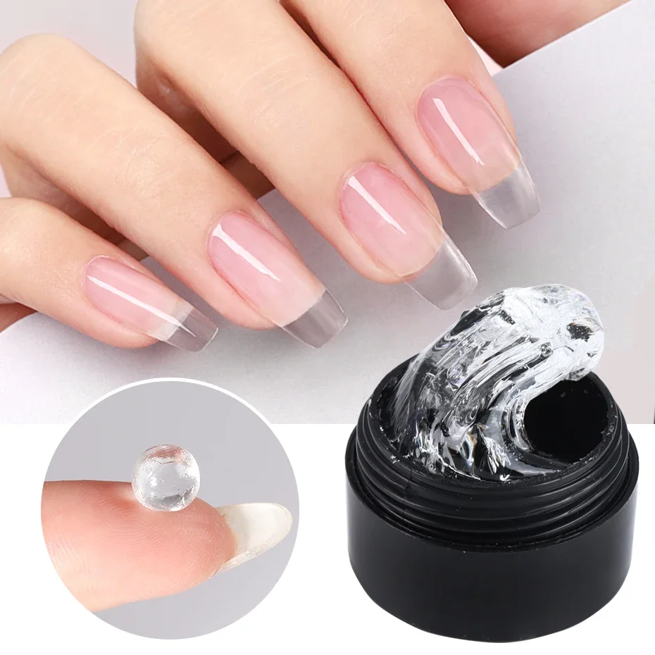 5ml 크리스탈 소프트 솔리드 확장 네일 젤 클리어 누드 핑크 아크릴 조각 꽃 젤리 쉐이핑 DIY 모델 매니큐어 광택 도구
